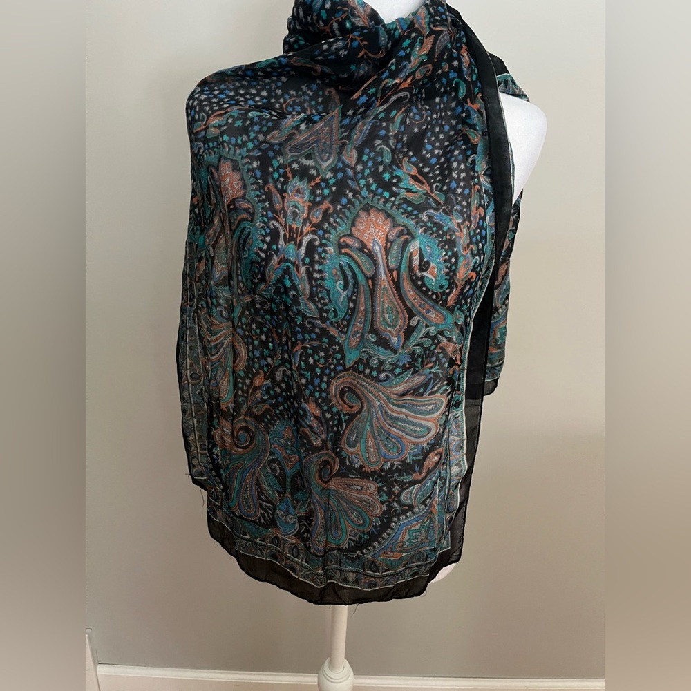 100% pure silk made in India Paisley Patterned Scarf